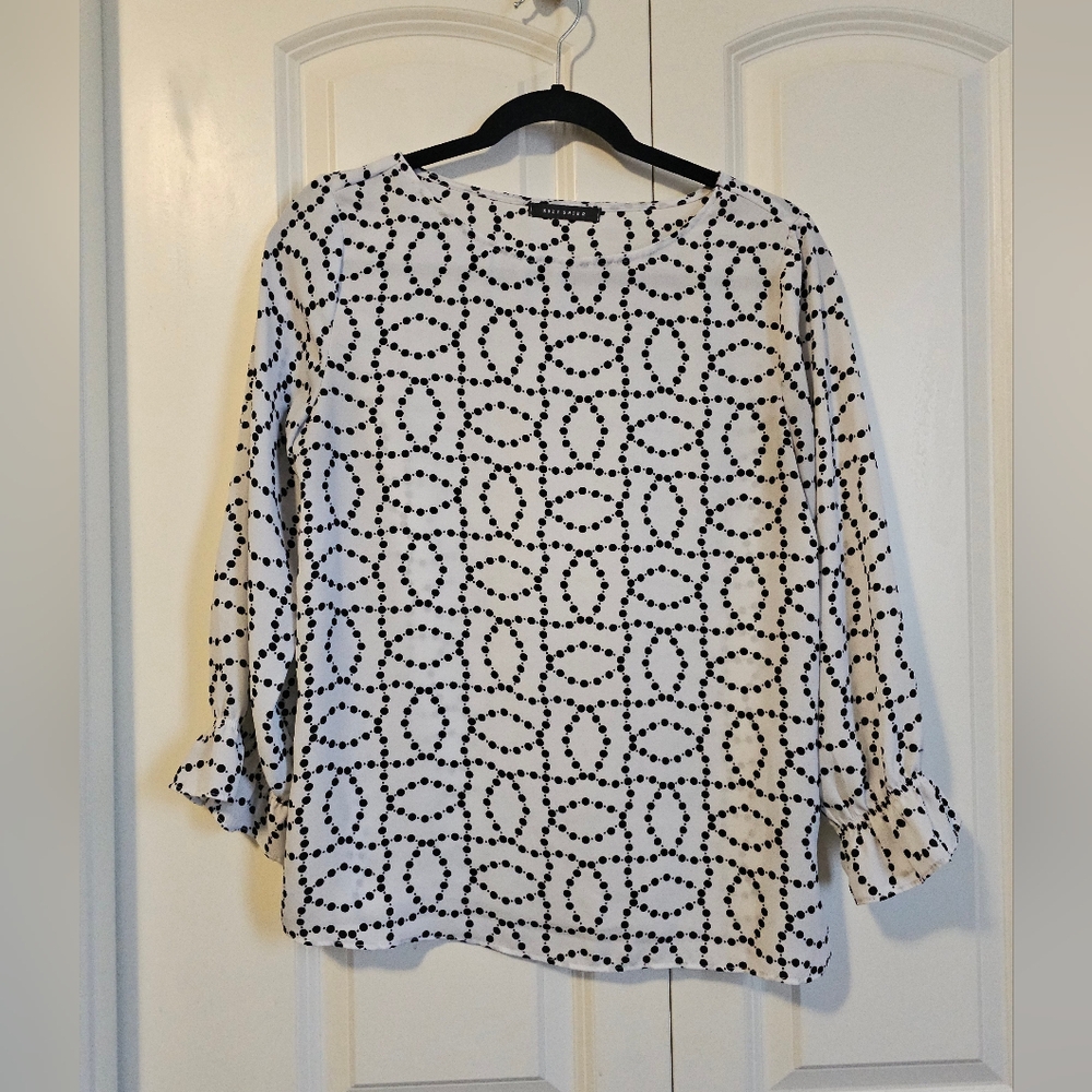 Suzy Shier Blouse Sheer top great for Travel Sz S